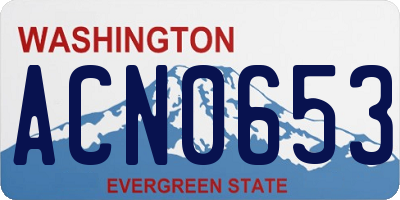 WA license plate ACN0653