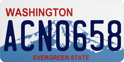 WA license plate ACN0658