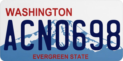 WA license plate ACN0698