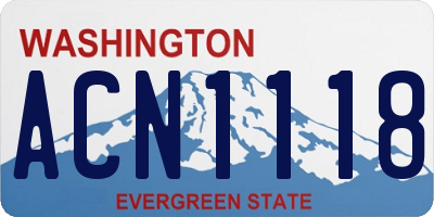 WA license plate ACN1118