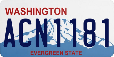 WA license plate ACN1181