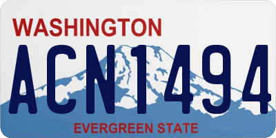 WA license plate ACN1494