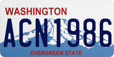 WA license plate ACN1986