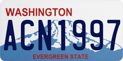 WA license plate ACN1997