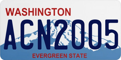 WA license plate ACN2005