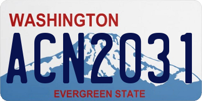 WA license plate ACN2031