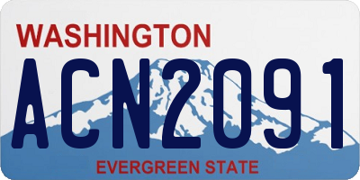 WA license plate ACN2091