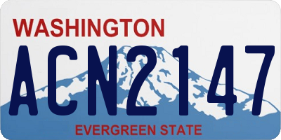 WA license plate ACN2147