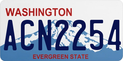 WA license plate ACN2254
