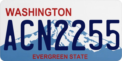 WA license plate ACN2255