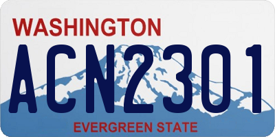 WA license plate ACN2301