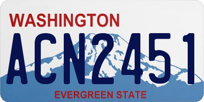 WA license plate ACN2451