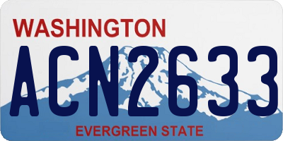 WA license plate ACN2633