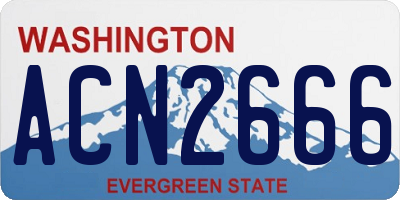 WA license plate ACN2666