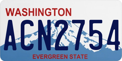 WA license plate ACN2754