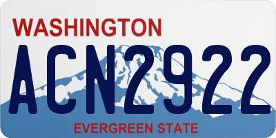 WA license plate ACN2922