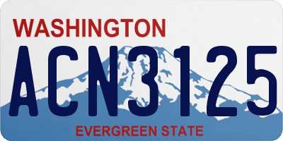 WA license plate ACN3125