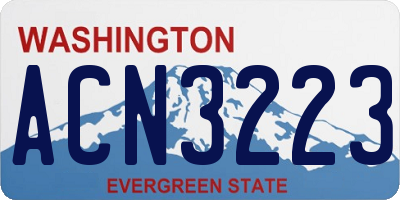 WA license plate ACN3223