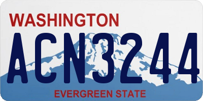 WA license plate ACN3244