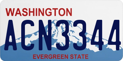 WA license plate ACN3344