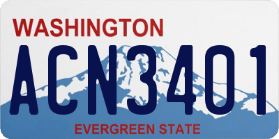 WA license plate ACN3401