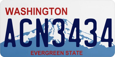 WA license plate ACN3434