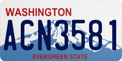 WA license plate ACN3581