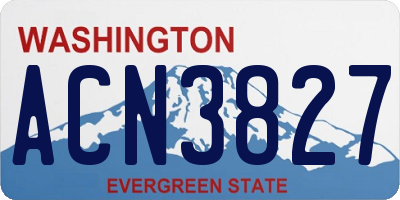 WA license plate ACN3827