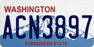 WA license plate ACN3897