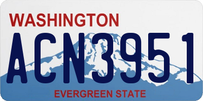 WA license plate ACN3951