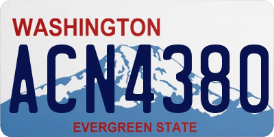 WA license plate ACN4380