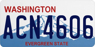 WA license plate ACN4606