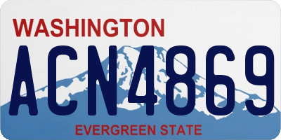 WA license plate ACN4869
