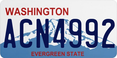 WA license plate ACN4992