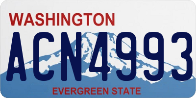 WA license plate ACN4993