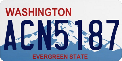 WA license plate ACN5187