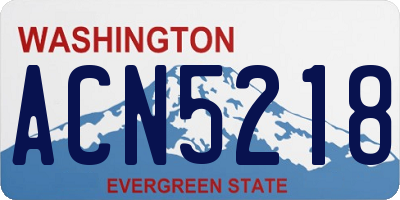 WA license plate ACN5218
