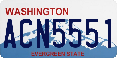 WA license plate ACN5551