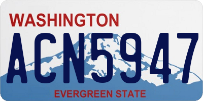 WA license plate ACN5947