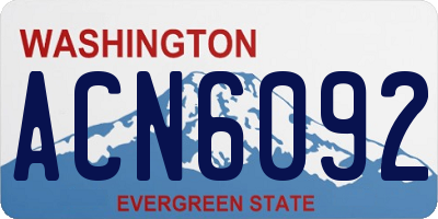 WA license plate ACN6092