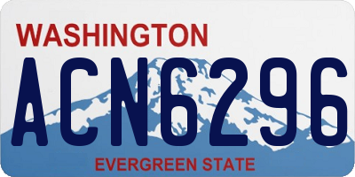 WA license plate ACN6296