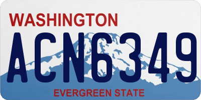 WA license plate ACN6349