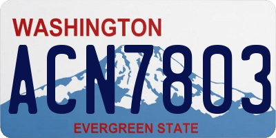 WA license plate ACN7803