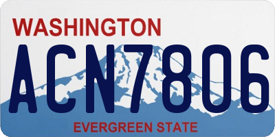 WA license plate ACN7806