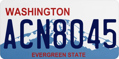 WA license plate ACN8045