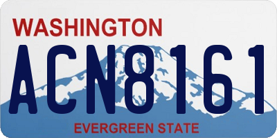 WA license plate ACN8161