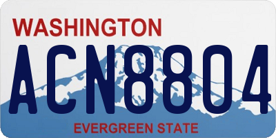 WA license plate ACN8804