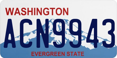 WA license plate ACN9943