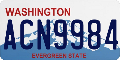 WA license plate ACN9984