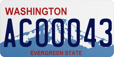 WA license plate ACO0043